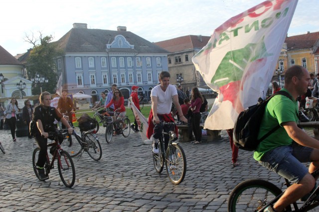 protest rosia montana biciclete timisoara