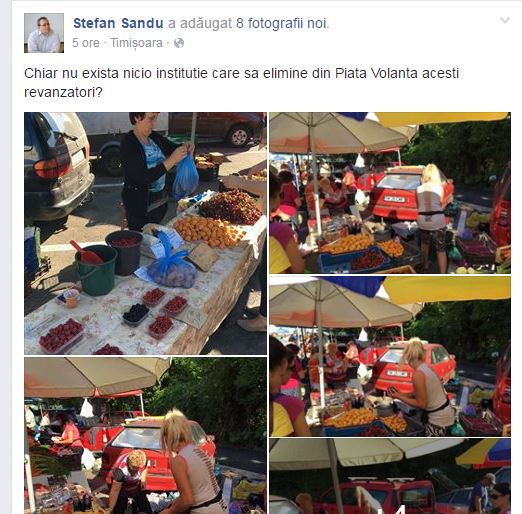 Consilierul local PNL Sandu Ştefan se plânge pe Facebook de samsarii din pieţe
