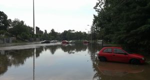Zona Stadionului Dan Paltinisanu inundata