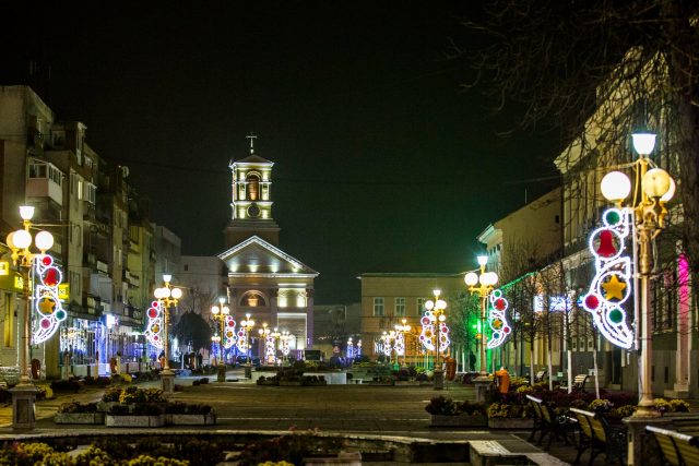 Centrul orașului Sânnicolau Mare. Foto: Doru Moldovan.