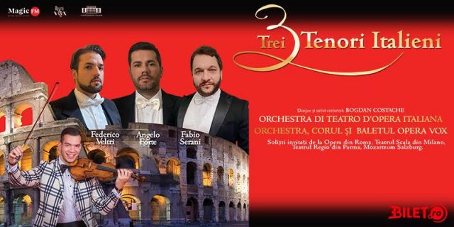 Un concerto speciale a Timisoara, con tre tenori italiani