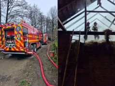 Incendiu puternic la o gospodărie, din cauza unei afumători nesupravegheate
